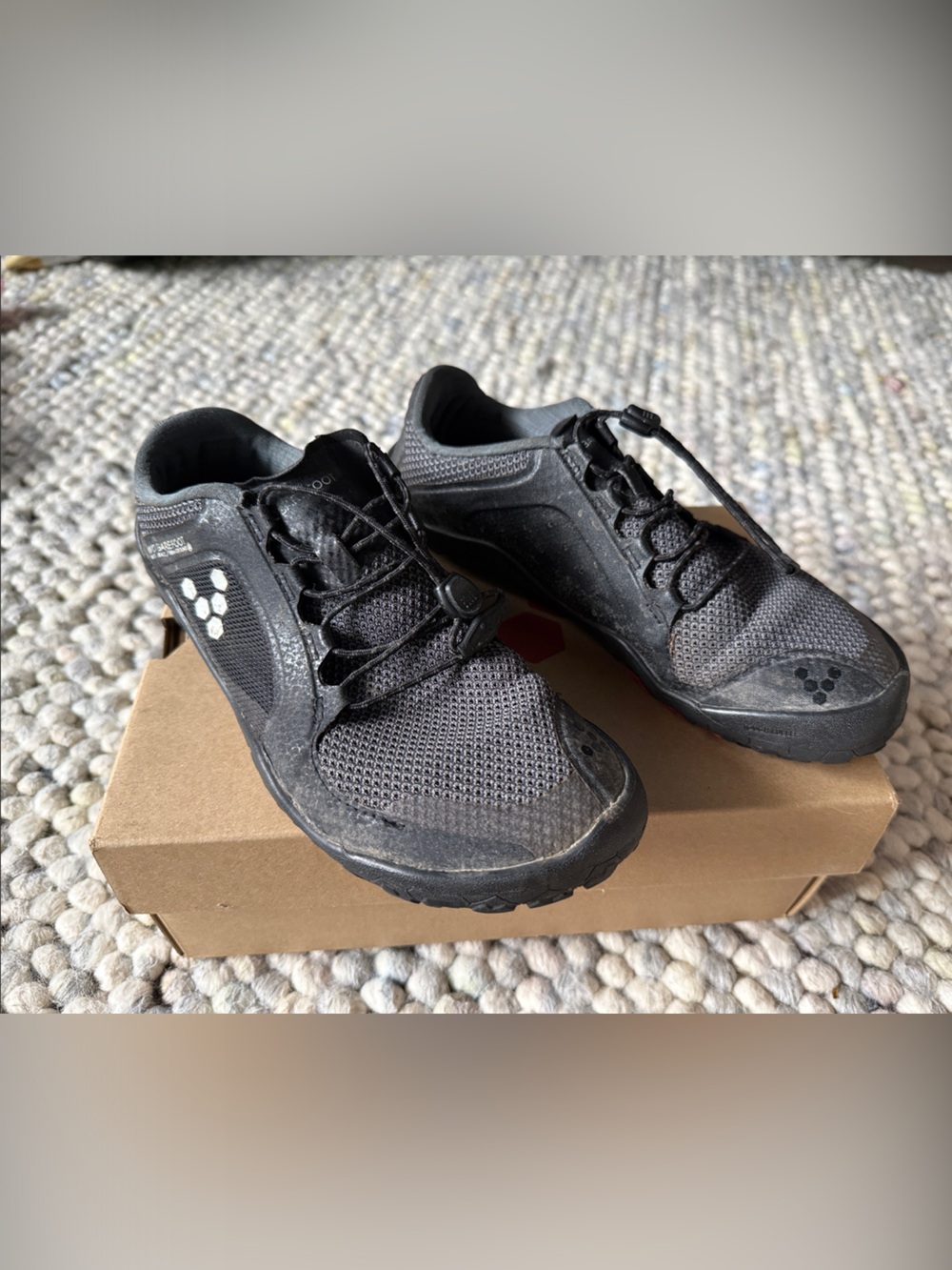 Vivo Barefoot primus trail Black Minimalist Athletic Shoes with Quick-Lace